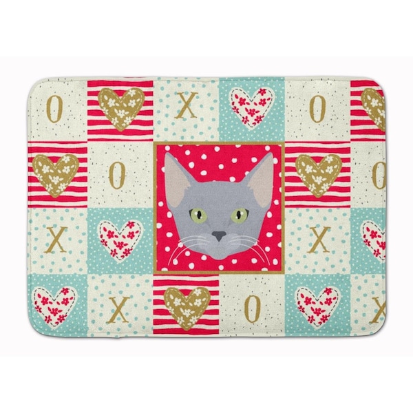 Carolines Treasures 19 x 27 in. Russian Blue Cat Love Machine Washable Memory Foam Mat CK5154RUG - main